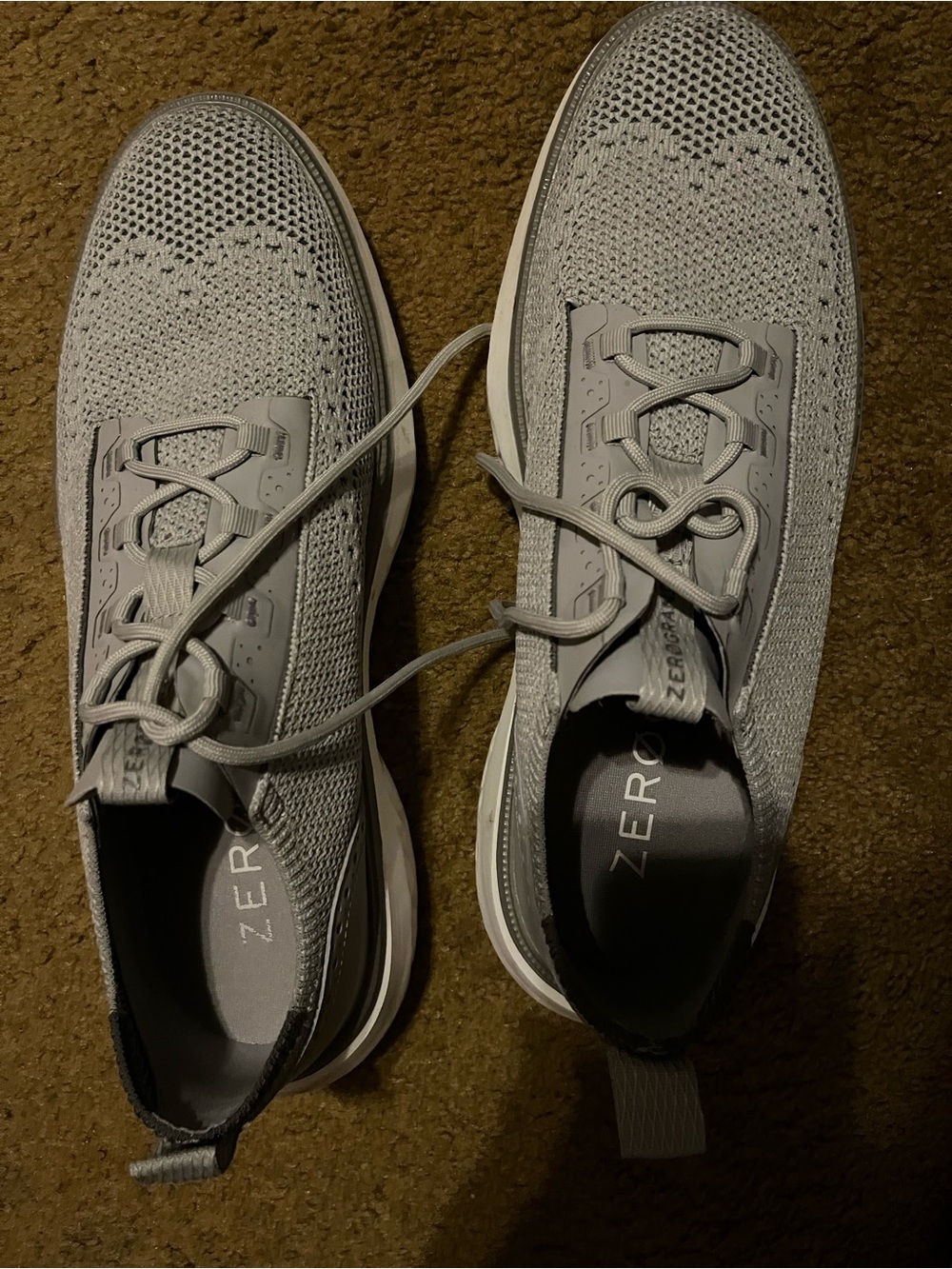 Cole Haan Men’s Knit Athletic Sneakers in Light Gray. Size 11.